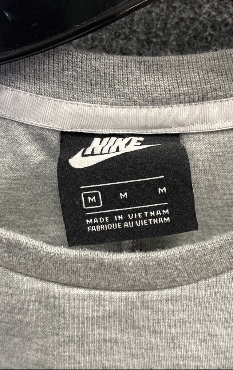 Nike Women's Grey Heather Short Sleeve Sweatshirt Dress Pockets Logo Size M