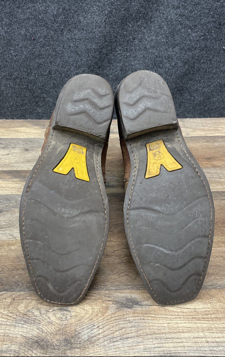 Ariat Heritage Roughstock Brown Leather Western Cowboy Boots Men's Size 9.5 EE
