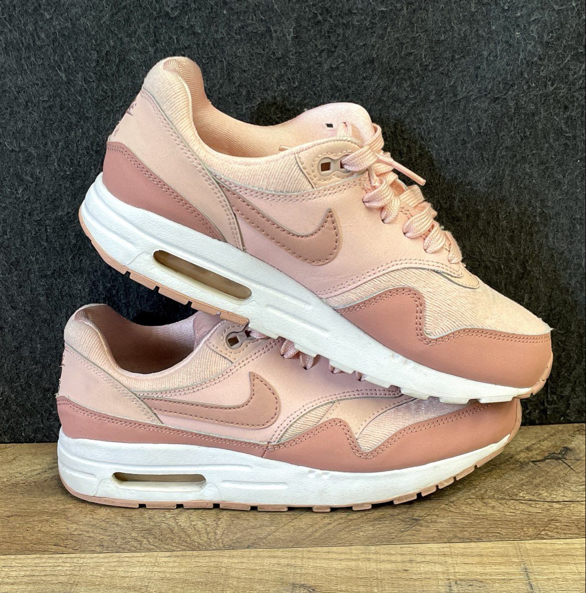 Nike Air Max 1 SE GS Storm Pink Running Lifestyle Sneakers Size 6Y