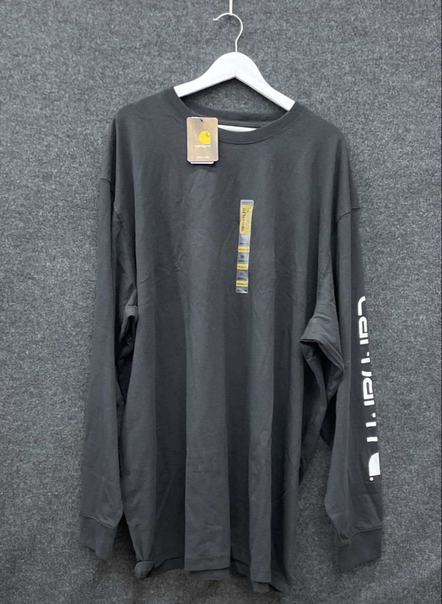 Carhartt Men's K231 Logo Sleeve Workwear Long Sleeve T-Shirt Black NWT Sz 3XL