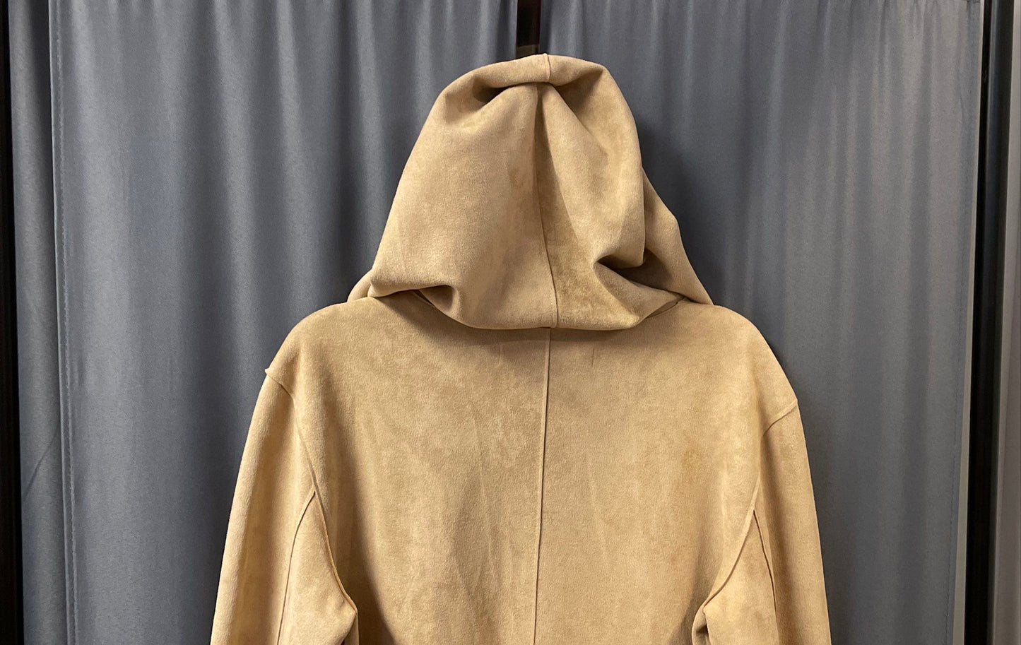 Zara Women's Tan Faux Suede Hooded Open Front Coat Cardigan Sz S Camel