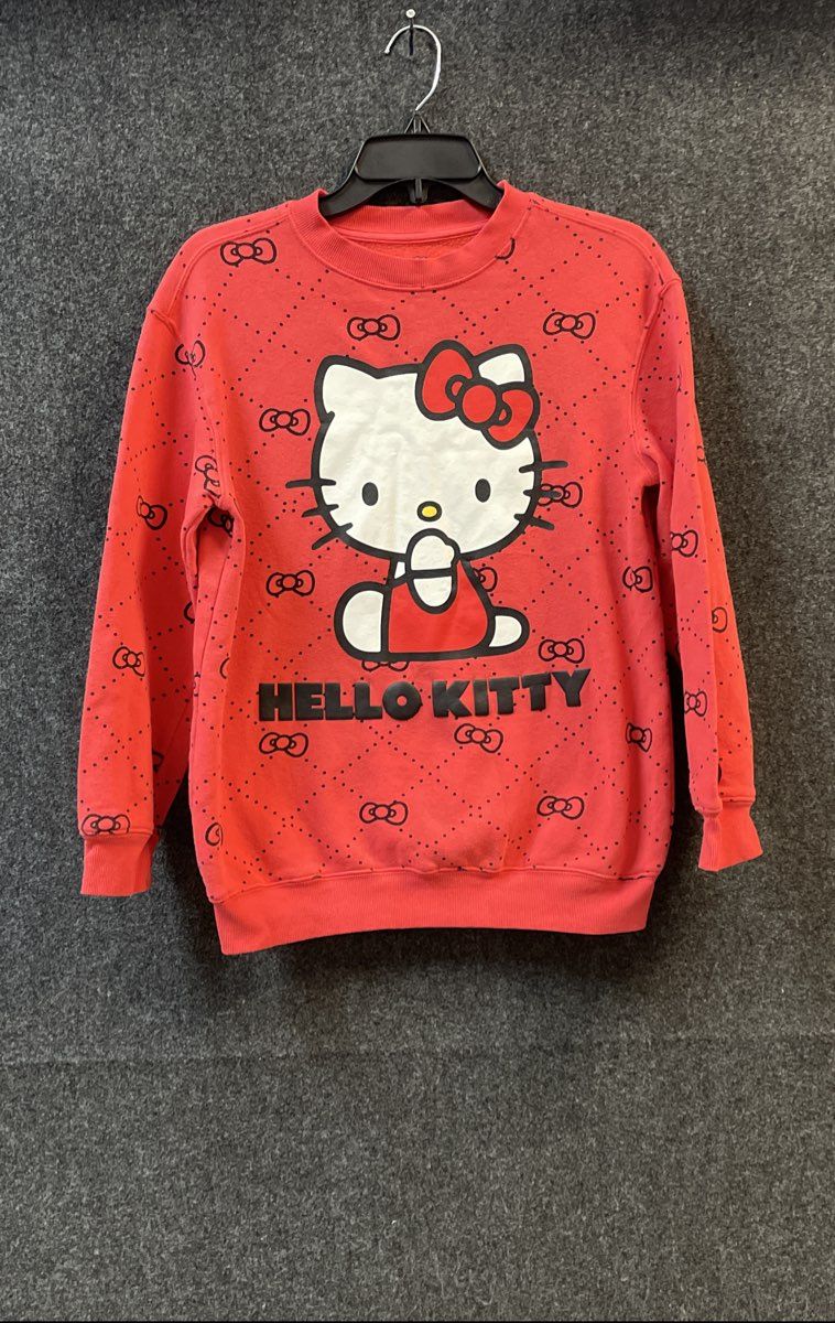 Hello Kitty by Sanrio Girls Red Allover Bow Print Graphic Sweatshirt Sz XS