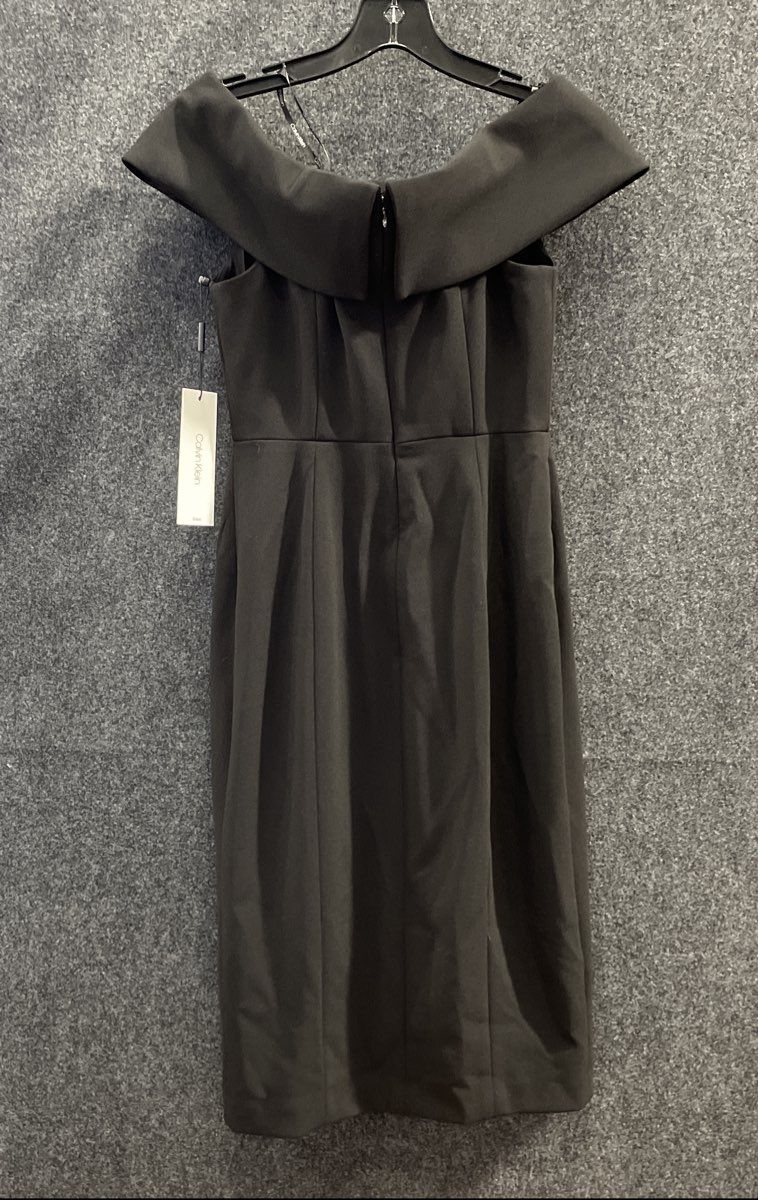 Calvin Klein Women's Black Off the Shoulder Sheath Dress CD9C17BG Sz 2 NWT