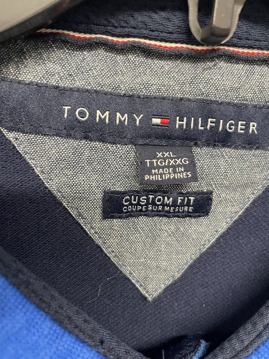 Tommy Hilfiger Custom Fit Color Block Vertical Stripe Logo Polo Shirt Sz XXL