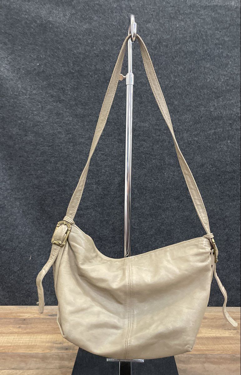 Vintage Stone Mountain Grey Leather Shoulder Bag Crossbody Made in USA