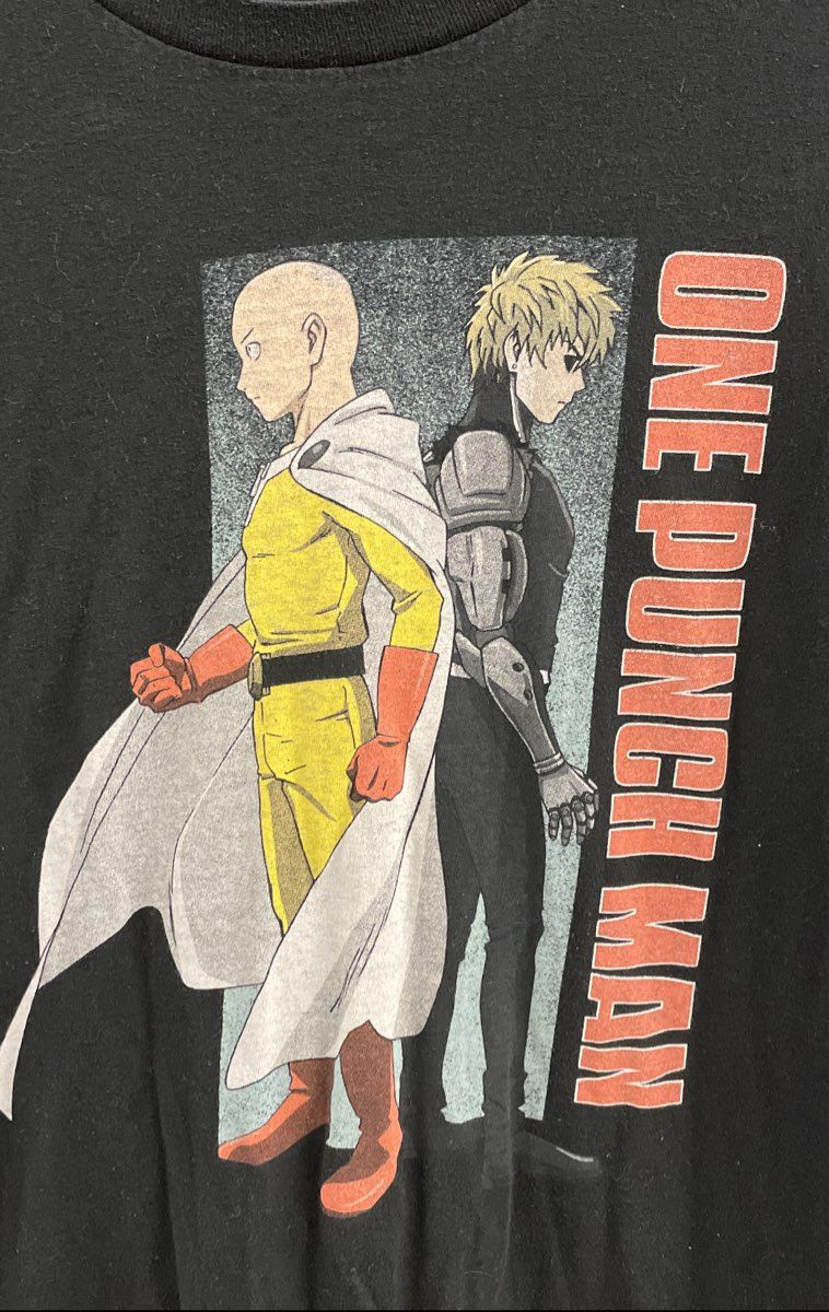 One Punch Man Men's Black Saitama Genos Graphic Anime Manga T-Shirt Size XL