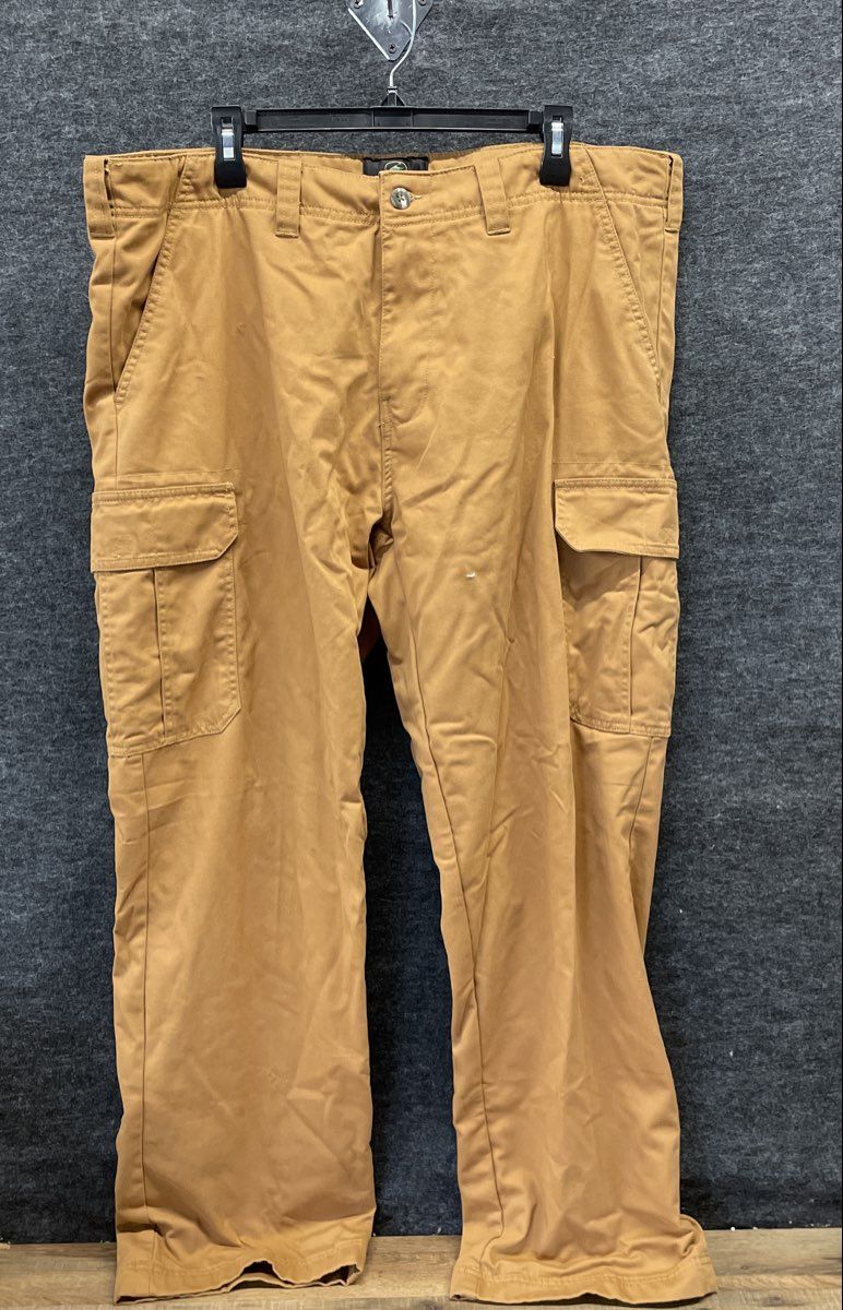 RedHead Men's Tan Flannel Lined Canvas Cargo Pants NWT 42x32