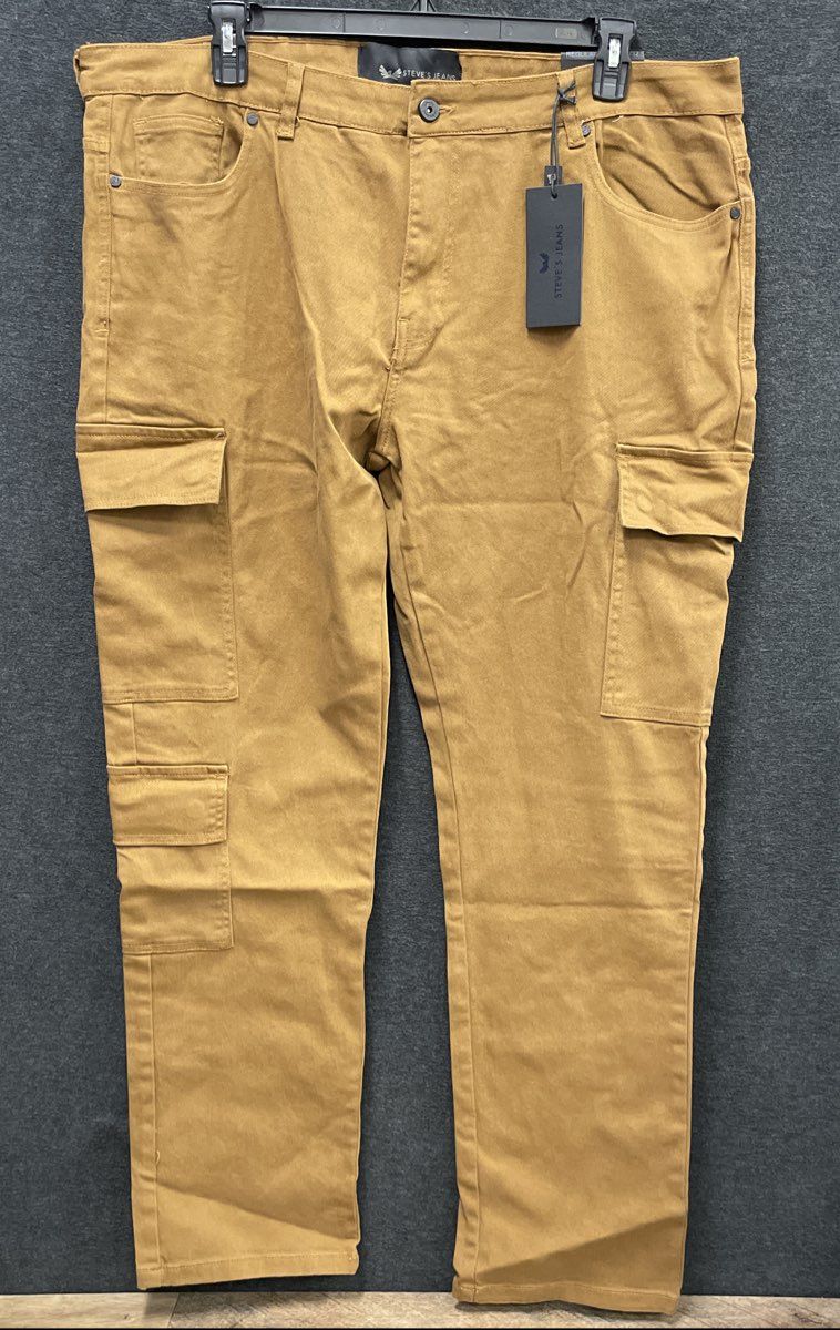 Steve's Jeans Men's Tobacco Comfort Stretch Regular Cargo Pants Sz 42x32 NWT