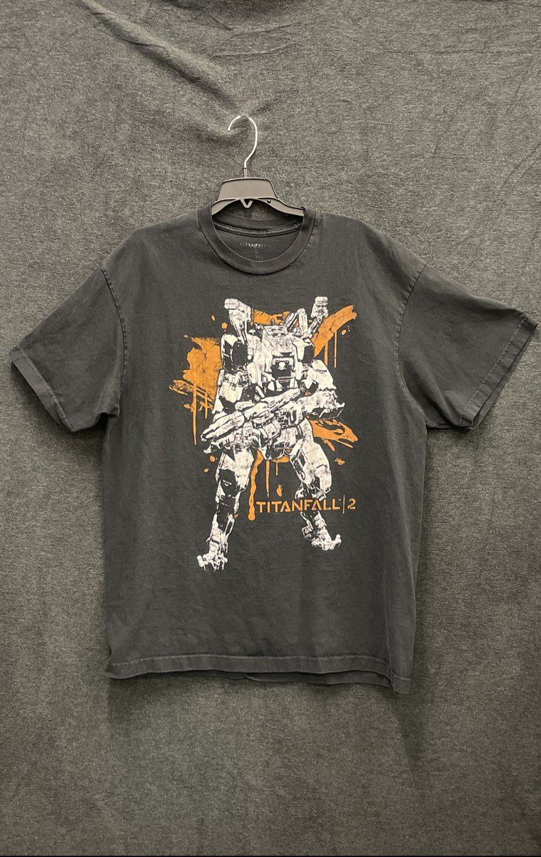 Titanfall Men's Titanfall 2 Mech Graphic T-Shirt Faded Black Gamer Gaming Sz L