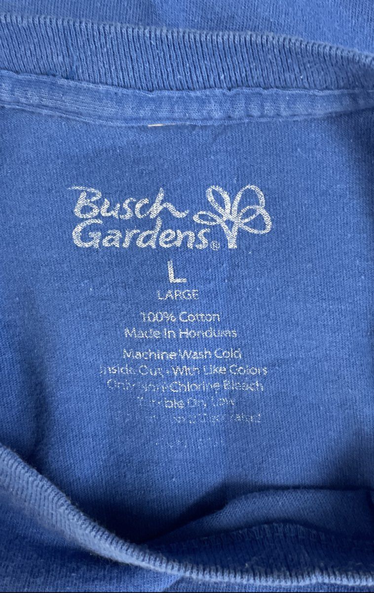 2024 Busch Gardens Williamsburg Ride Collage Theme Park T-Shirt Sz L