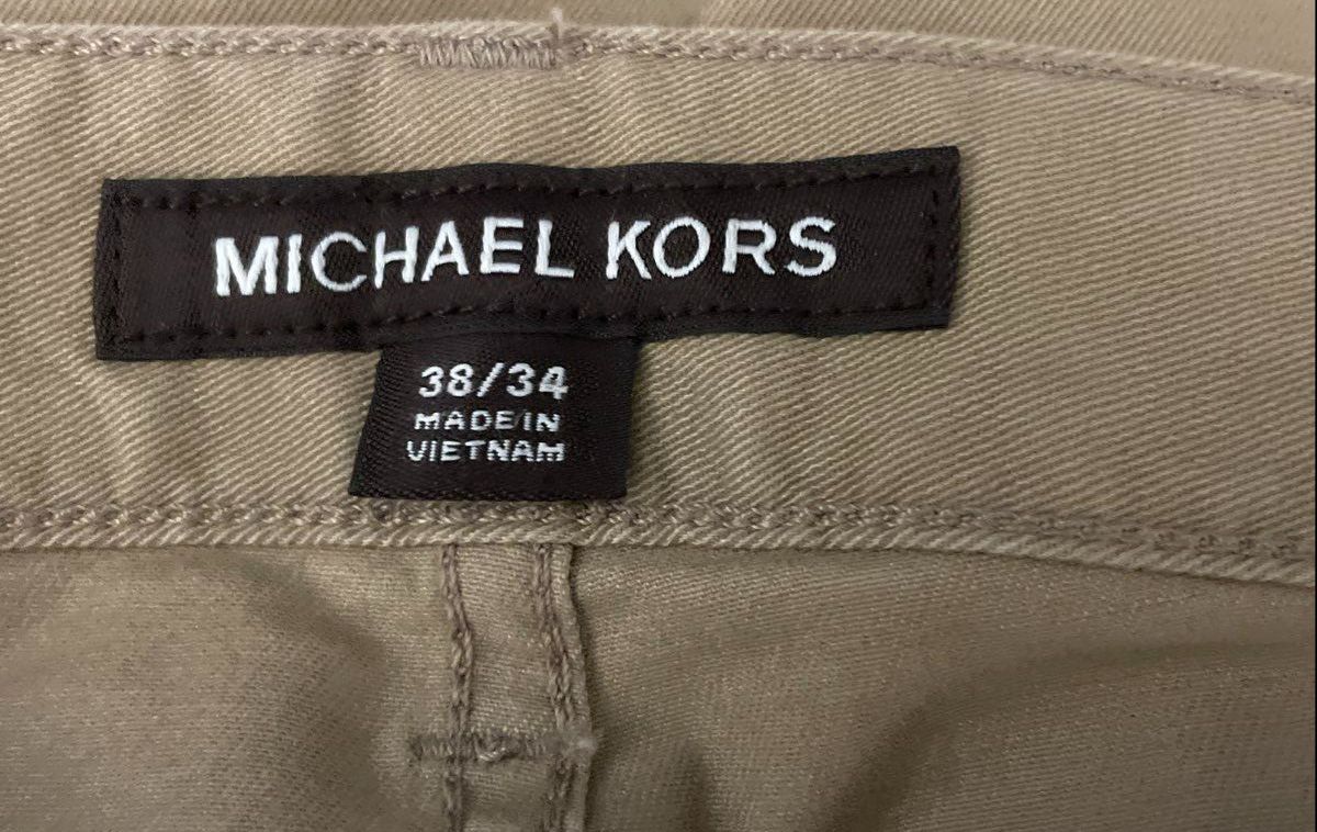 Michael Kors Men's Tan Stretch Chino 5-Pocket Cotton Trousers Pants Sz 38x34