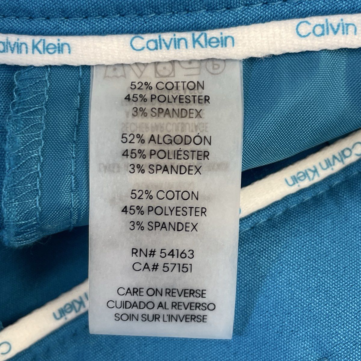 Calvin Klein Women's Blue Single Button Blazer Tapered Pant Suit Set Sz 8