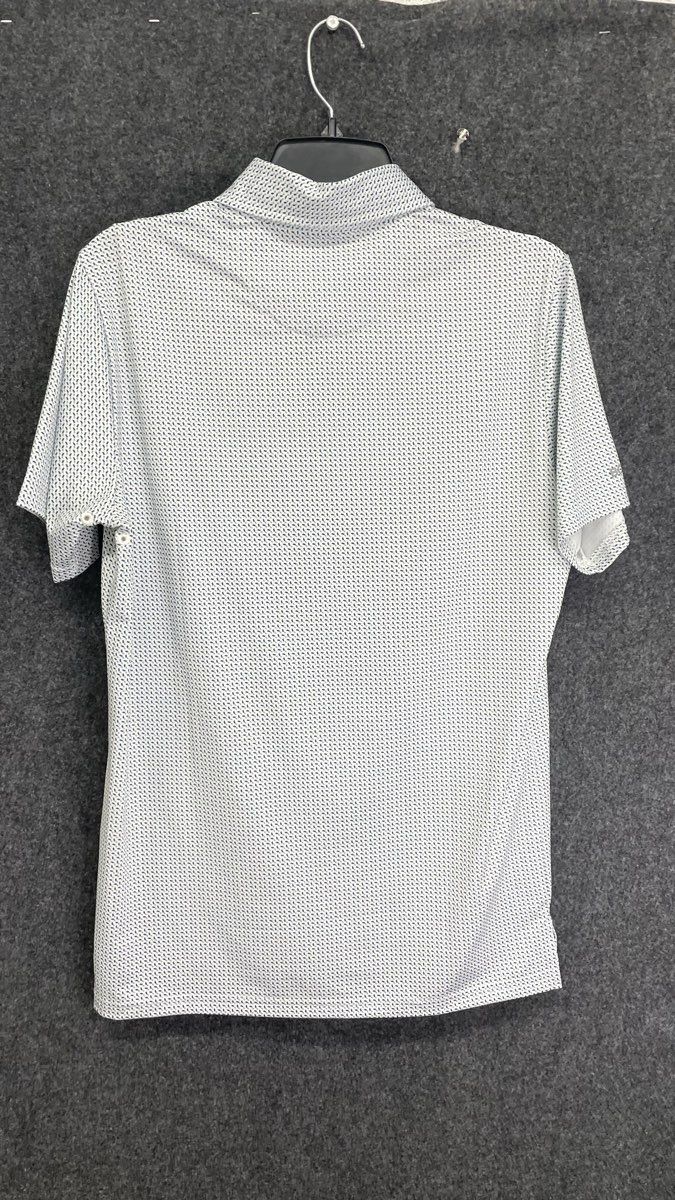 Bonobos Men's Polo Shirt White Green Slim Fit Geometric Recycled Stretch Sz S