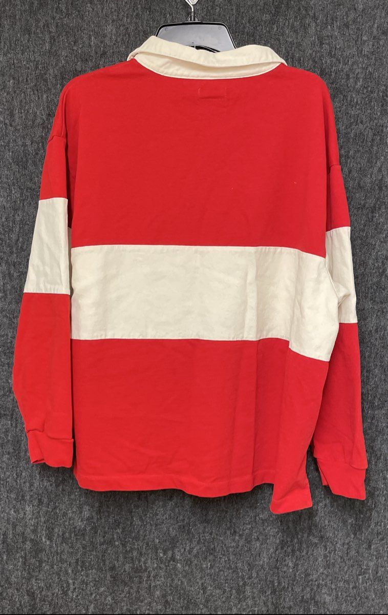 Disney Macy's Mickey & Friends Rugby Shirt Varsity Red White Men's Large