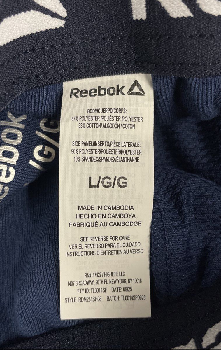 Reebok Men's Navy & Teal Colorblock Athletic Gym Shorts 7" Inseam NWT Sz L