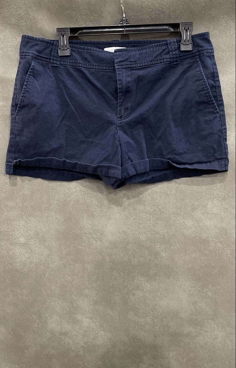New York & Company Women's Navy Blue Chino Stretch Cotton Shorts Sz 10