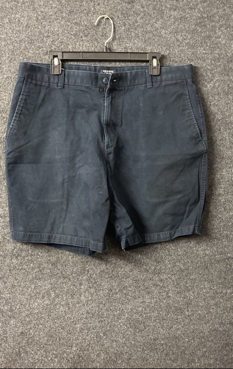Dockers Men's Navy Blue Chino Shorts Flat Front Cotton W38