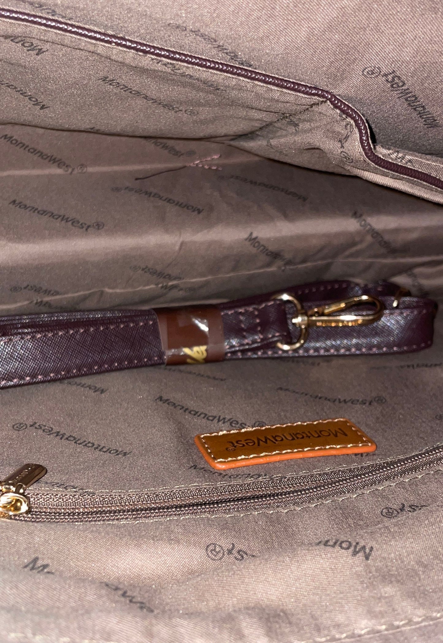 Montana West Burgundy Saffiano Faux Leather Buckle Tote Bag Gold Hardware