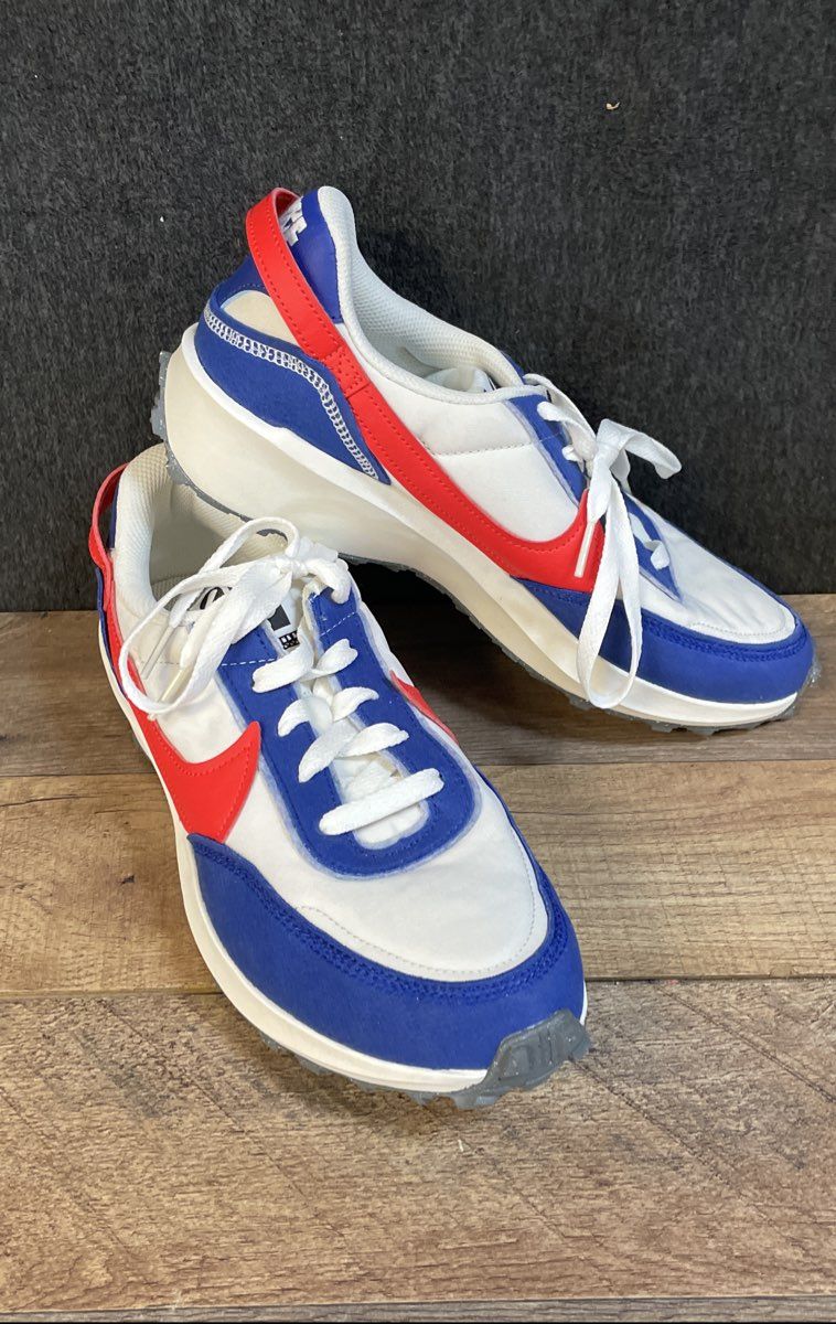 Nike Waffle Debut White Game Royal University Red Lifestyle Sneakers Size 8