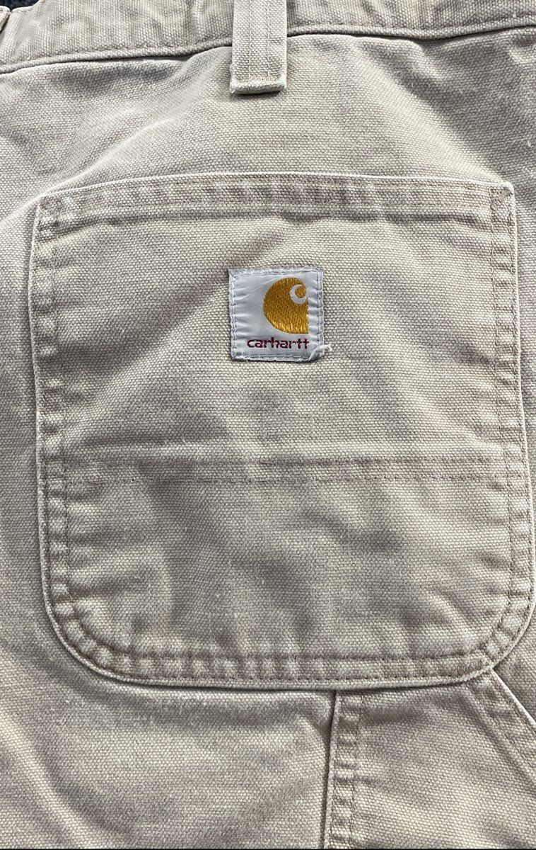 Carhartt Men's Khaki Relaxed Fit Washed Duck Dungaree Carpenter Pants Sz 36x30