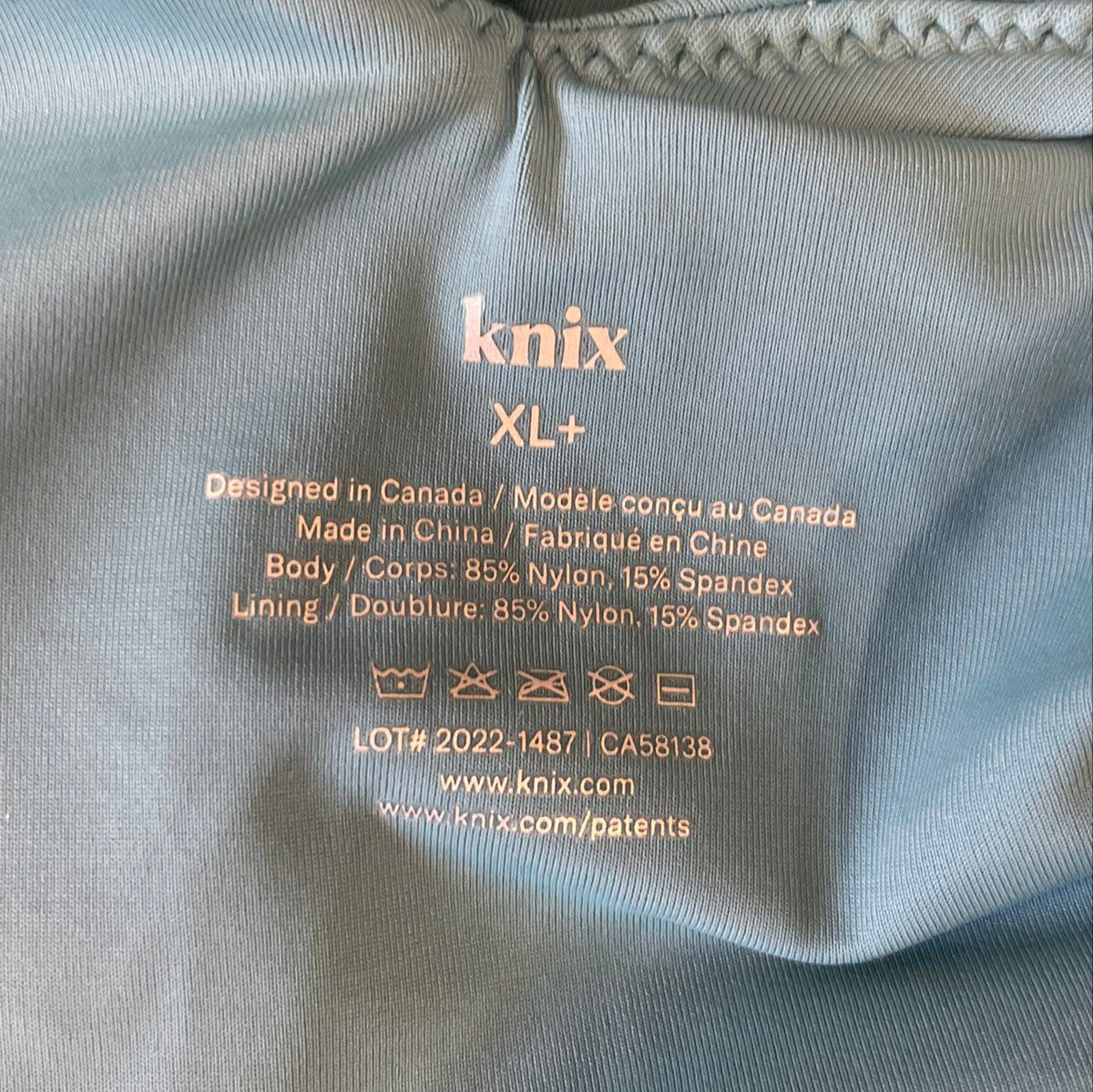 Knix Women's Blue Wrap One Piece Swimsuit V-Neck Removable Cups Sz XL+ NWT