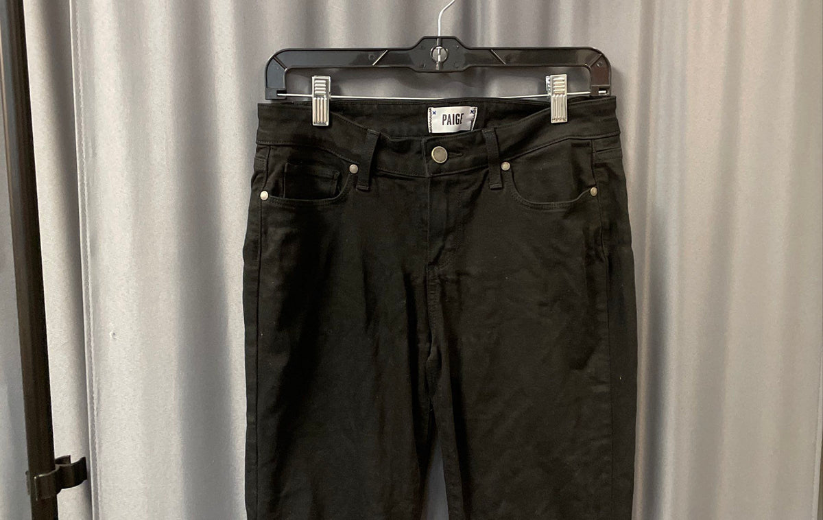 Paige Women's Black Skinny Ankle Jeans Raw Frayed Hem Sz 29