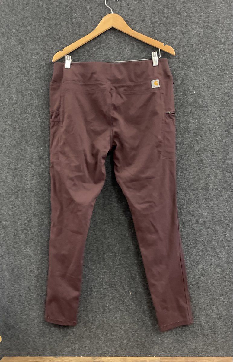 Carhartt Women's Force Fitted Lightweight Utility Leggings Brown Sz L
