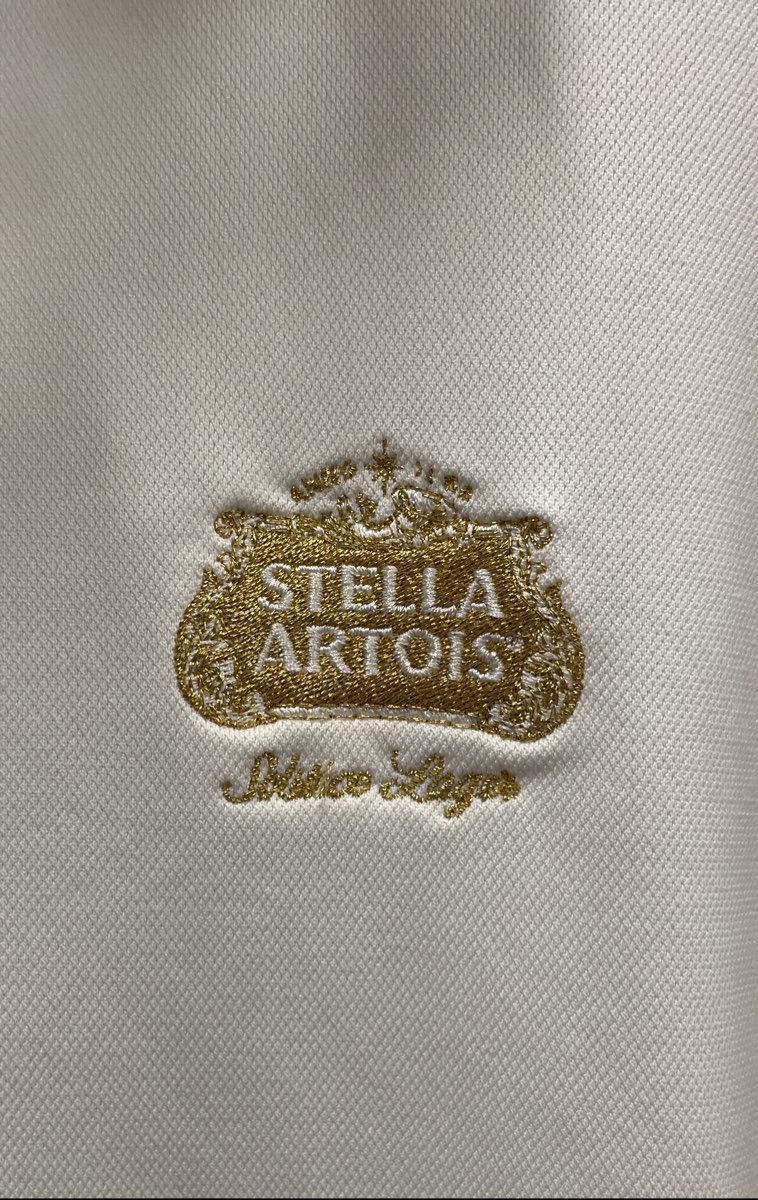 Nike Men's Stella Artois White Dri-FIT Golf Polo Shirt Short Sleeve Sz M