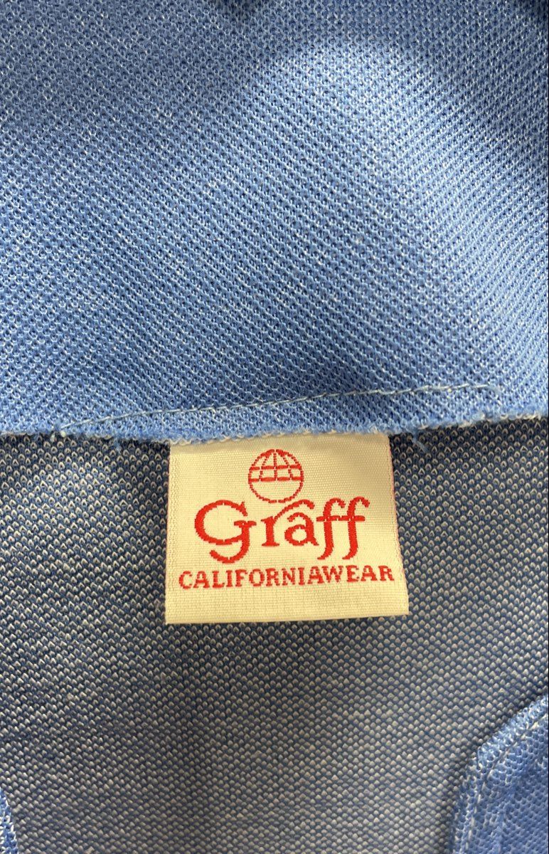 Vintage 70s Graff Californiawear Women's Blue Textured Open Front Pocket Vest