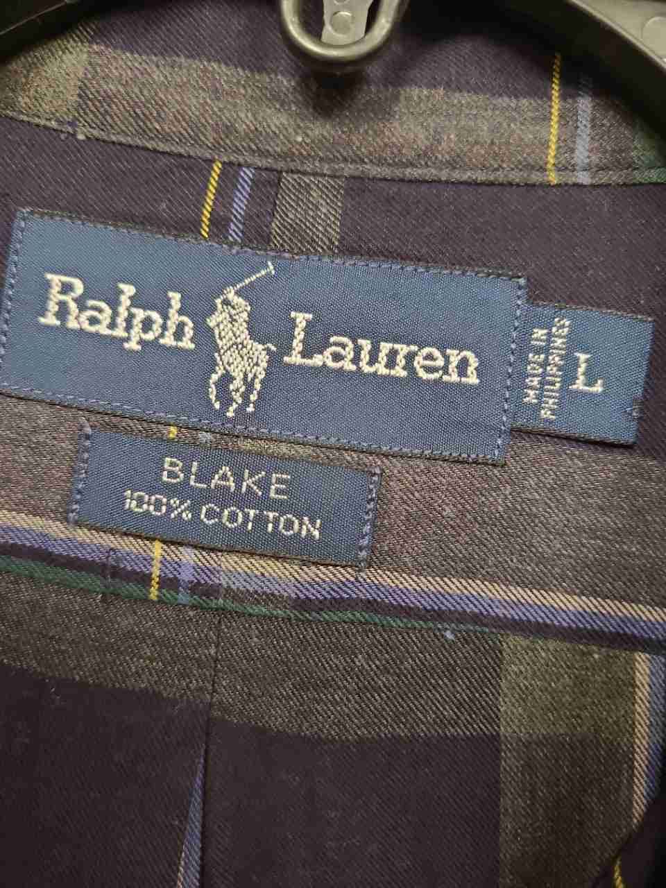 Vintage 90s Ralph Lauren Men's Blake Plaid Long Sleeve Shirt Size L