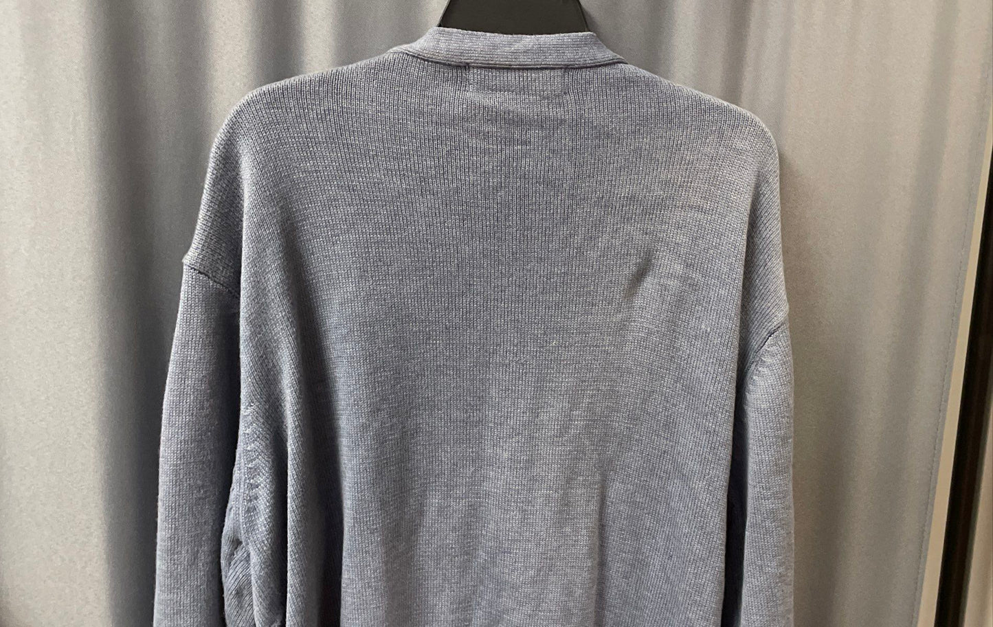 Oscar De La Renta Men's Blue Textured Grid Button Front Cardigan Sweater Sz XXL