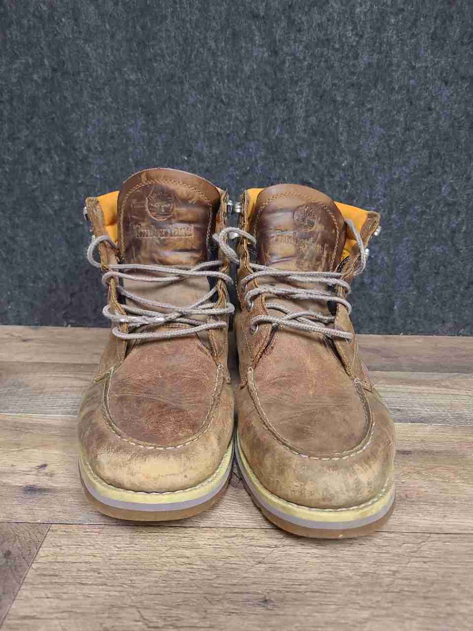 Timberland Larchmont II Waterproof Moc Toe Brown Leather Boots Men's Size 10