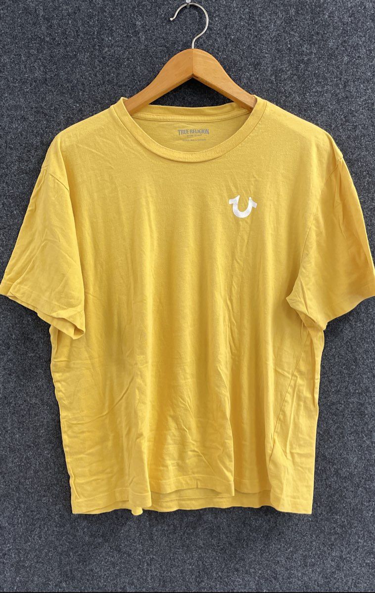 Men's Size 3XL Yellow True Religion Buddha Logo Tshirt