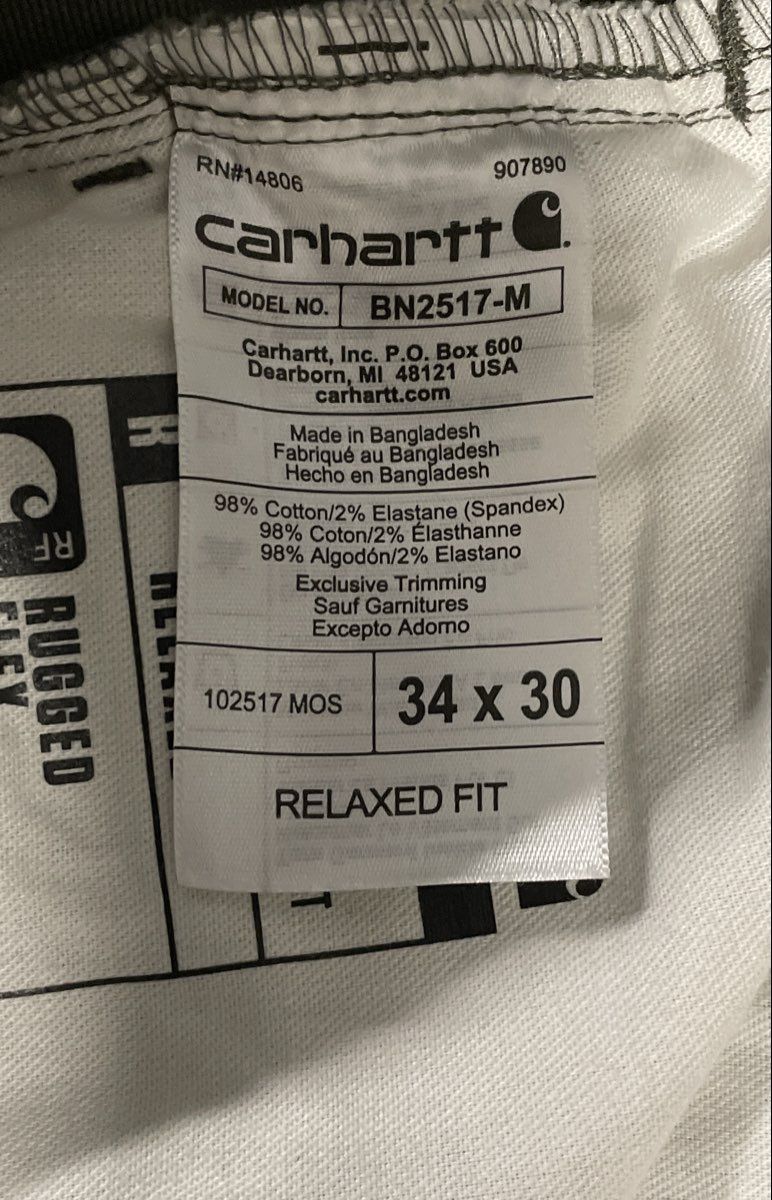 Carhartt Men's Rugged Flex Relaxed Fit Canvas 5-Pocket Work Pants Moss Sz 34x30
