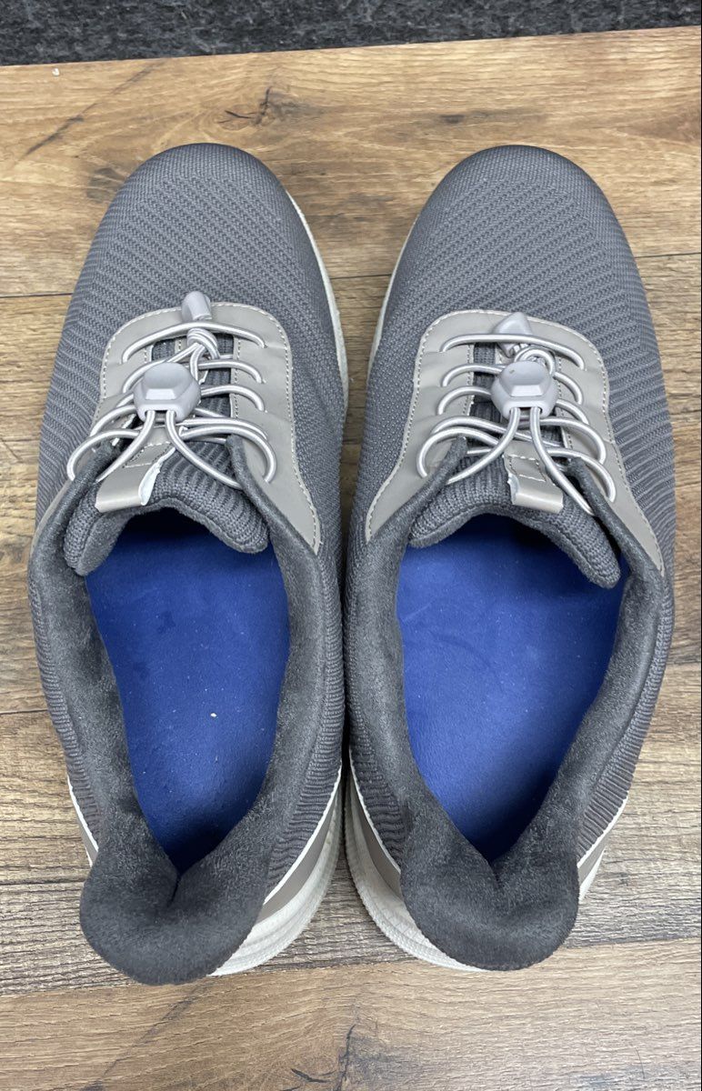 Dr. Comfort Finch Grey Mesh Bungee Lace Walking Sneakers Men's Size 10.5W