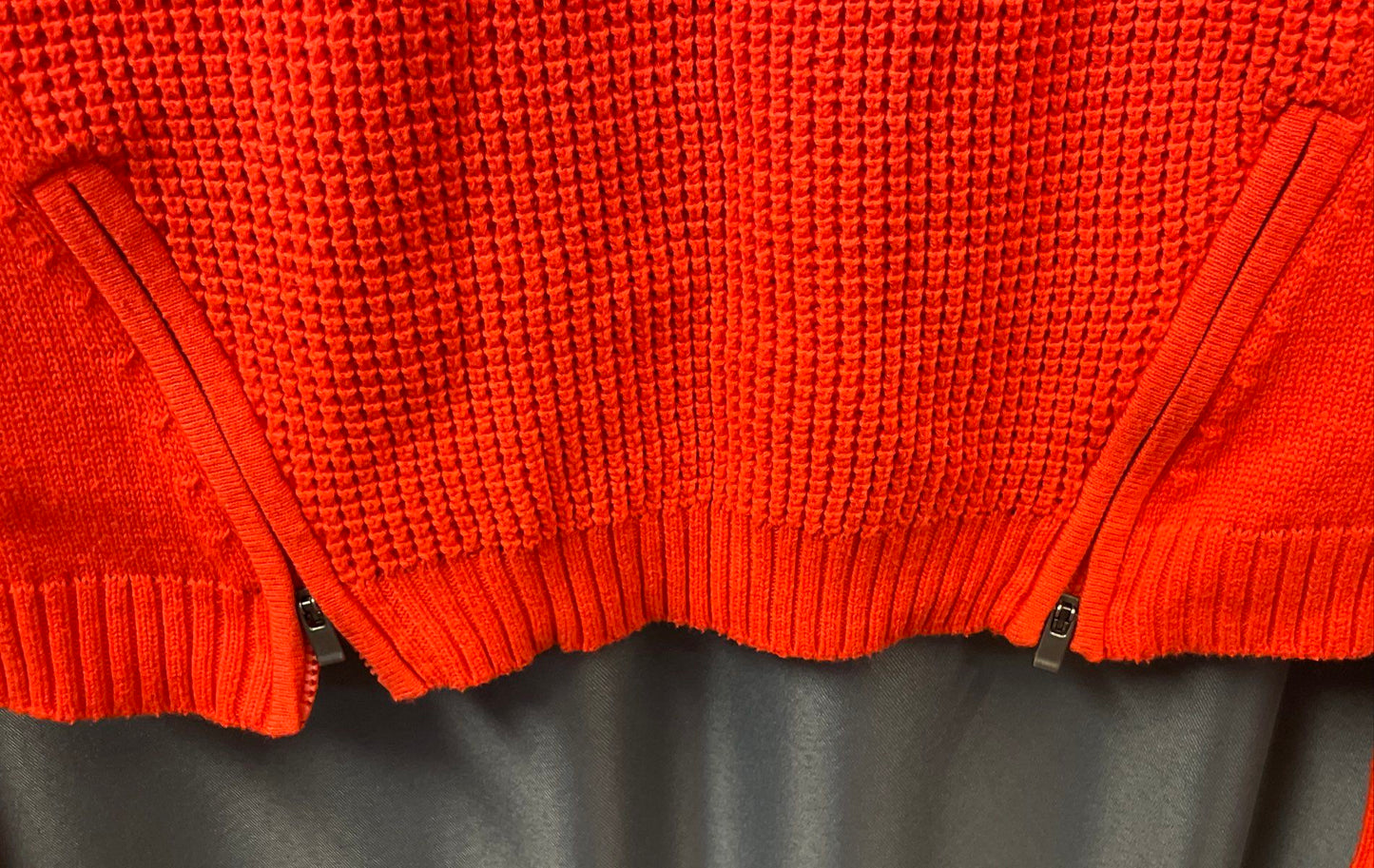 Athleta Women's Orange Textured Knit Side Zip Crewneck Pullover Sweater Sz XXS