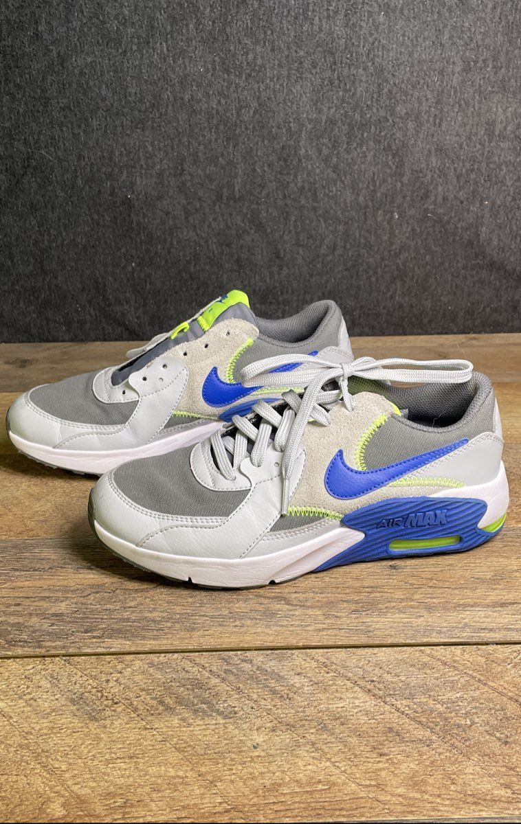 Nike Air Max Excee Grey Blue Volt Youth Sneakers Size 5Y