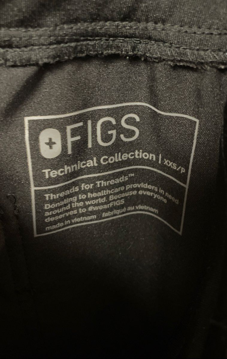 Figs Women's Zamora Jogger Scrub Bottoms Black Cargo Pockets Sz XXS/P