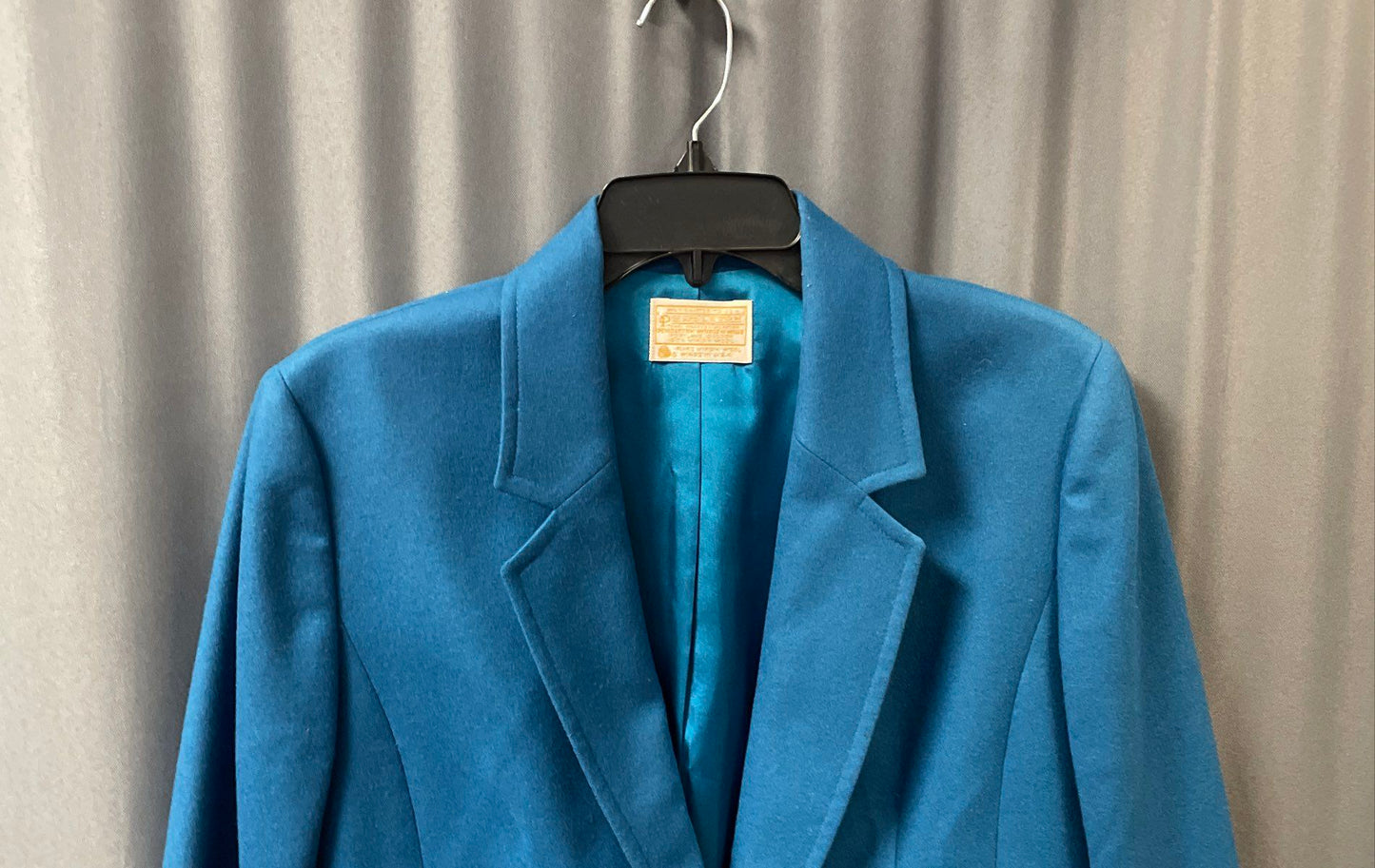 Vintage 80s Pendleton Peacock Blue Virgin Wool Blazer Jacket USA Sz 10