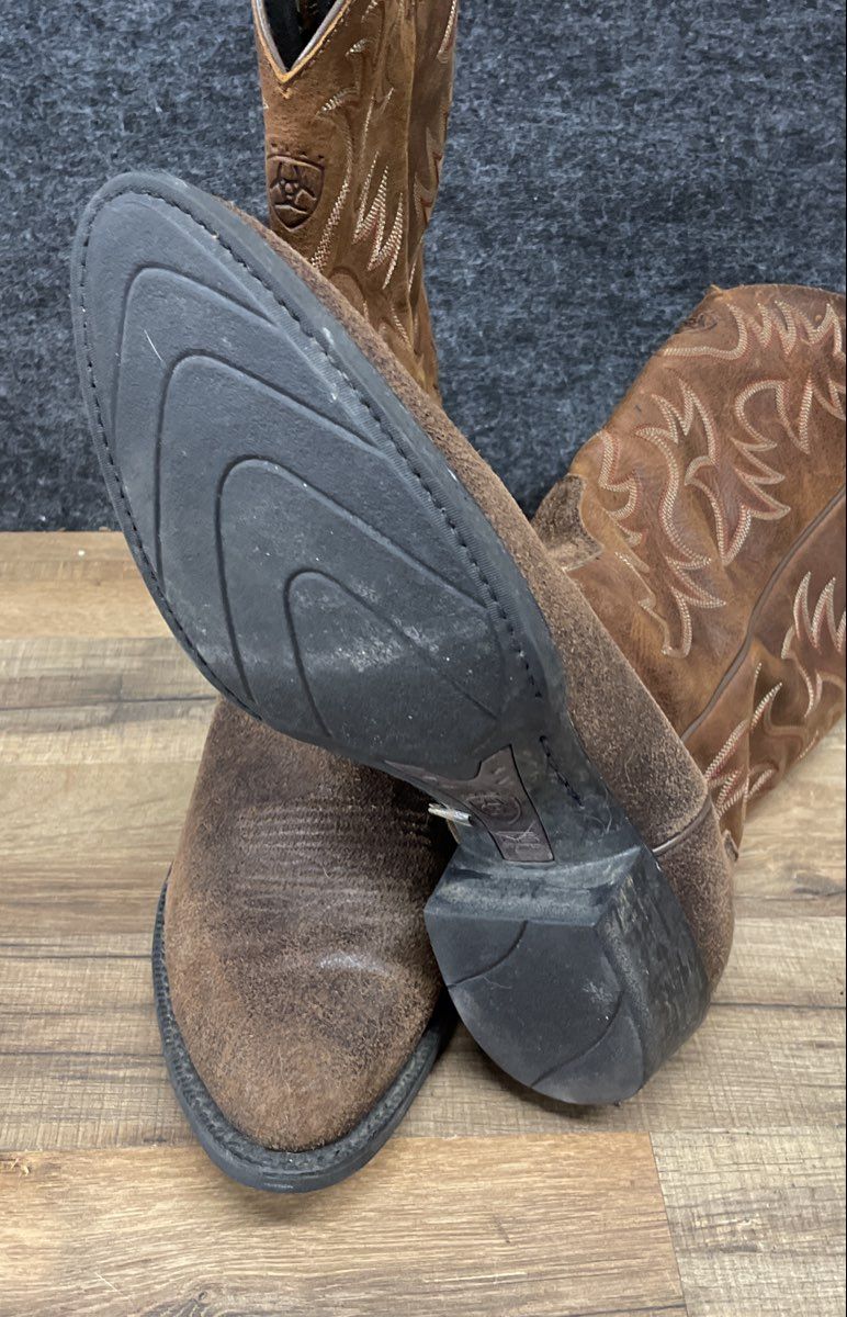 Ariat Heritage Roughstock Brown Leather Western Cowboy Boots Size 12EE