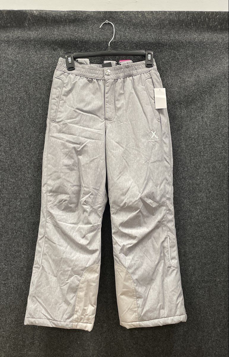 ZeroXposur Girls Gray Insulated Snow Pants Pink Suspenders Sz 10/12