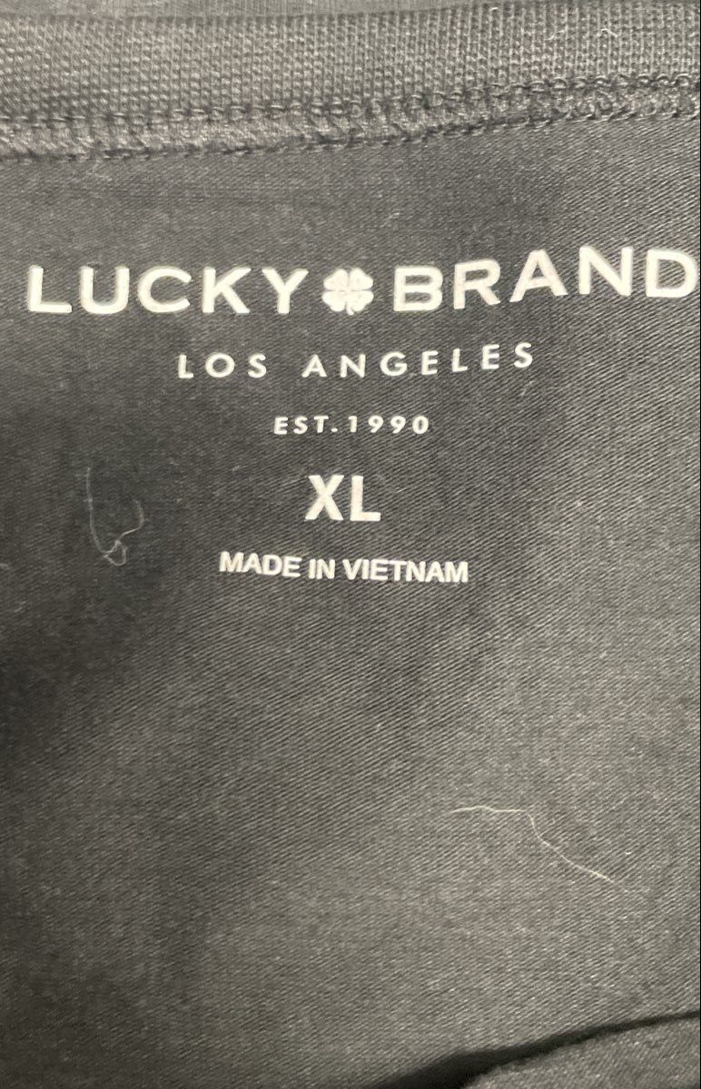Lucky Brand Men's Black Long Sleeve Crew Neck T-Shirt Cotton Blend Stretch Sz XL