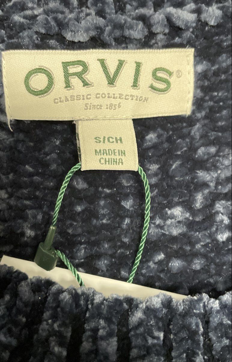 Orvis Women's Navy Blue Chenille Crewneck Knit Pullover Sweater Size S NWT