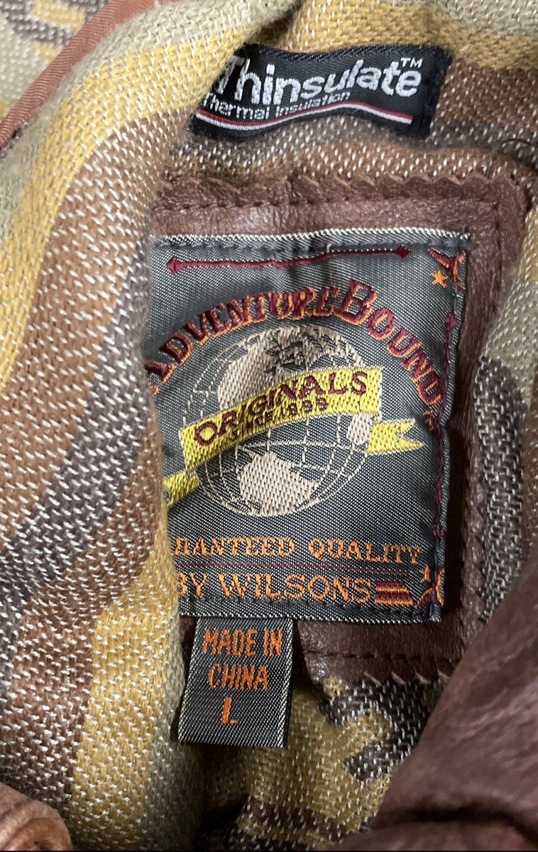 Vintage 90s Adventure Bound Wilsons Men's Brown Leather Thinsulate Parka Sz L