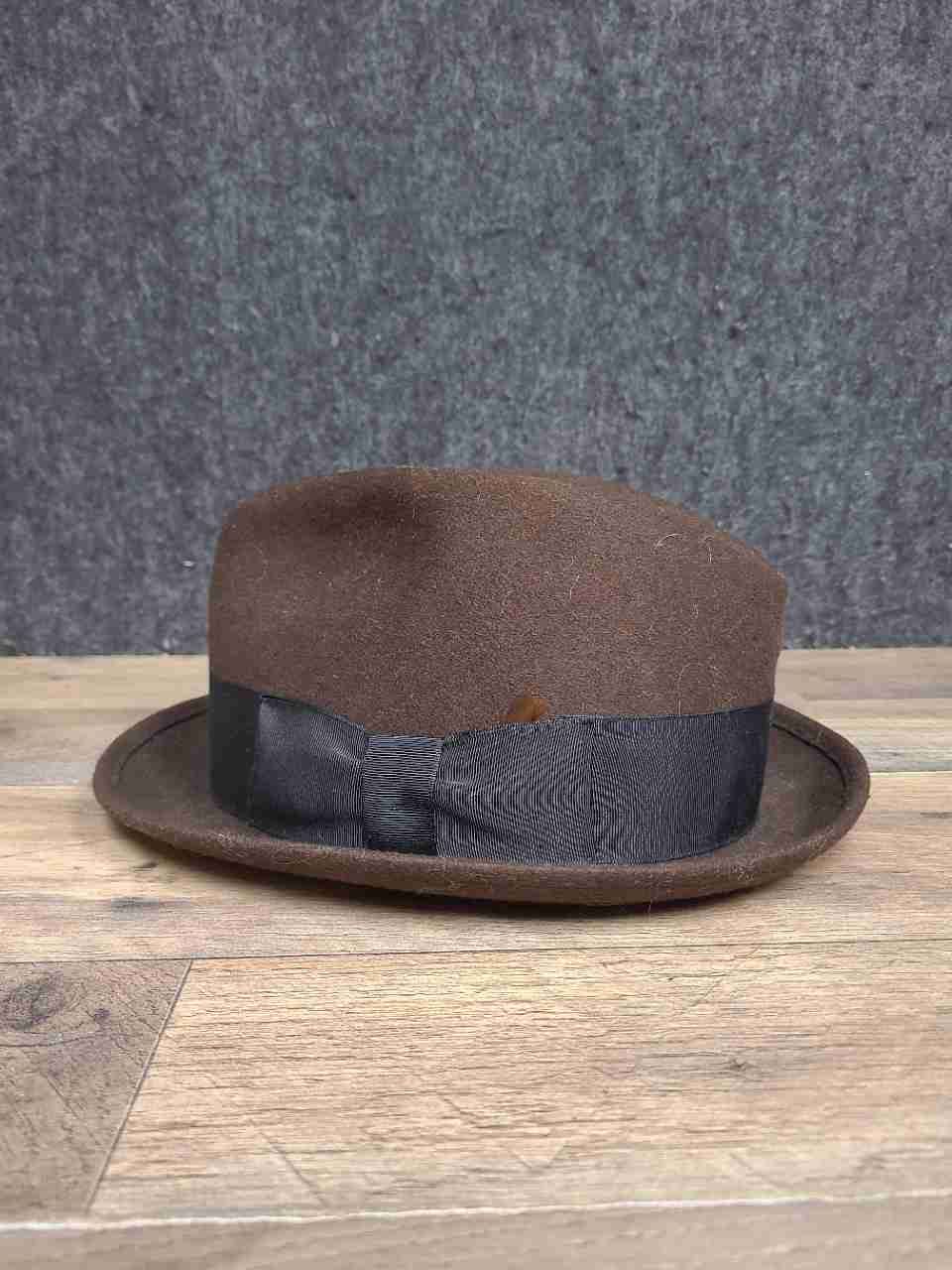 Vintage Microfelt Progress Men's Brown Wool Felt Fedora Hat Sz 6 3/4