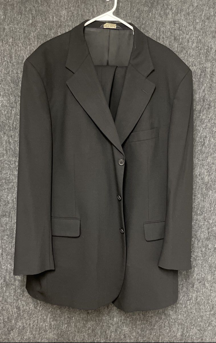 Jos. A. Bank Men's Black 100% Wool Business Express Two Piece Suit 46 Long