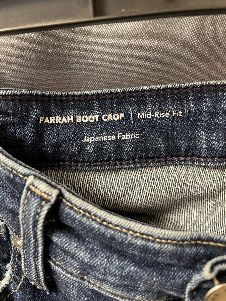 AG Adriano Goldschmied Farrah Boot Crop Mid-Rise Raw Hem Jeans Size 29