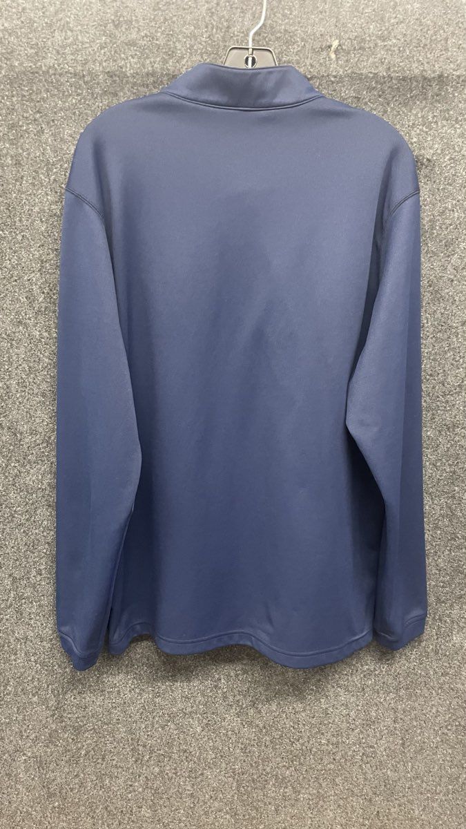 Adidas Men's 1/4 Zip Pullover Navy Blue Heather Gray Performance Fleece Sz XL
