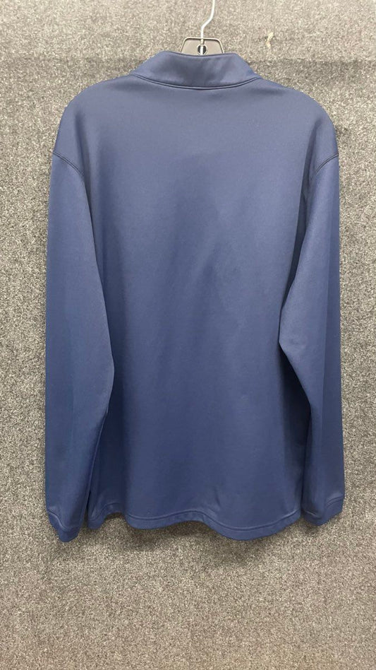Adidas Men's 1/4 Zip Pullover Navy Blue Heather Gray Performance Fleece Sz XL