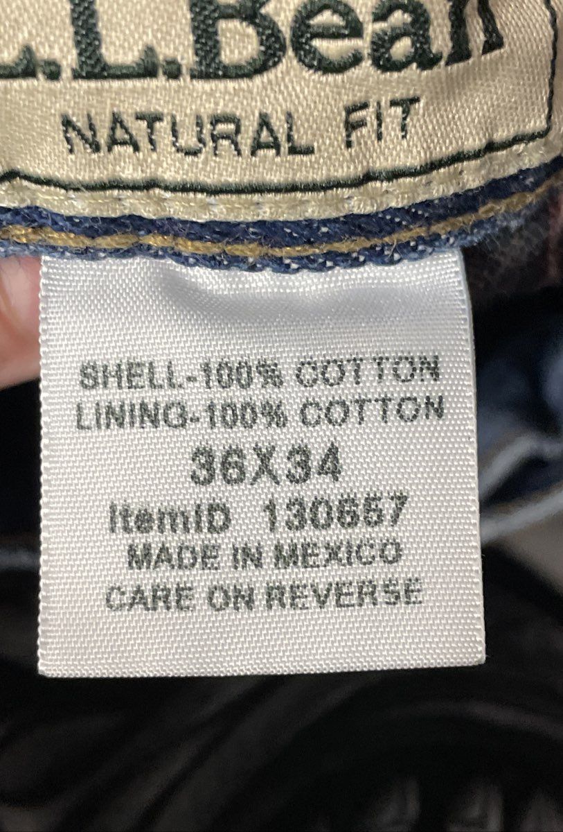 L.L. Bean Men's Blue Natural Fit Flannel Lined Denim Jeans Sz 36x34